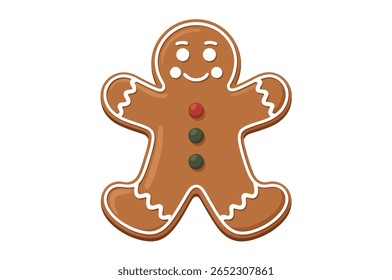 Cheerful gingerbread man cookie illustration