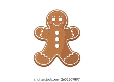 Cheerful gingerbread man cookie illustration