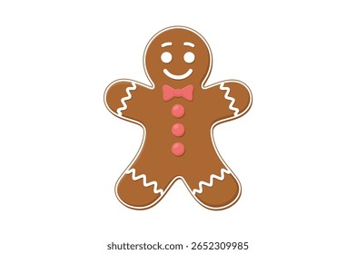 Cheerful gingerbread man cookie illustration
