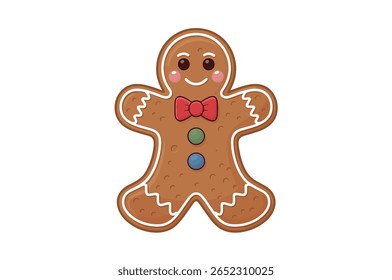 Cheerful gingerbread man cookie illustration