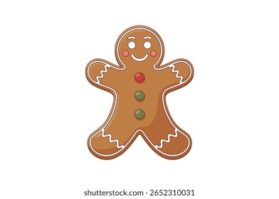 Cheerful gingerbread man cookie illustration