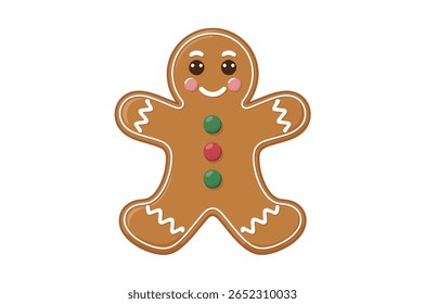 Cheerful gingerbread man cookie illustration