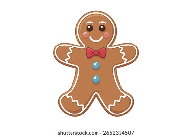 Cheerful gingerbread man cookie illustration