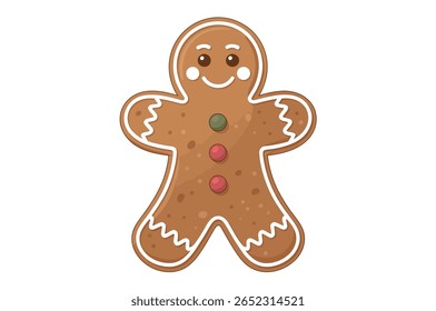 Cheerful gingerbread man cookie illustration