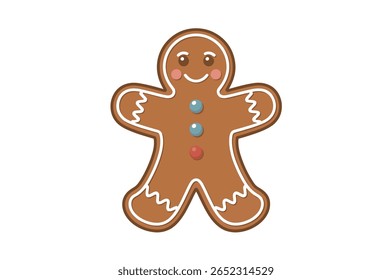 Cheerful gingerbread man cookie illustration