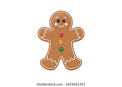Cheerful gingerbread man cookie illustration