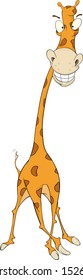 Cheerful giraffe cartoon 