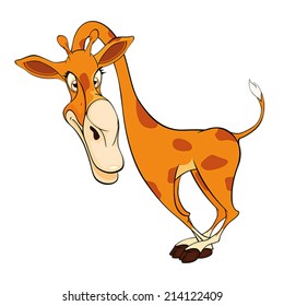 Cheerful giraffe cartoon 