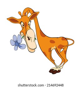 Cheerful giraffe cartoon 