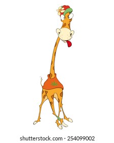 Cheerful giraffe cartoon 
