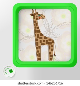 Cheerful giraffe Environmental protection