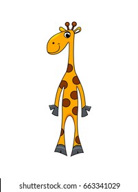 Cheerful giraffe with a smile. Isolated. vector
