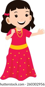 Cheerful Girl in Traditional Dress 