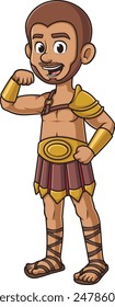 Alegre gladiador personaje Ilustración vectorial