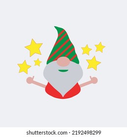 Cheerful Gnome Icon Vector Illustration