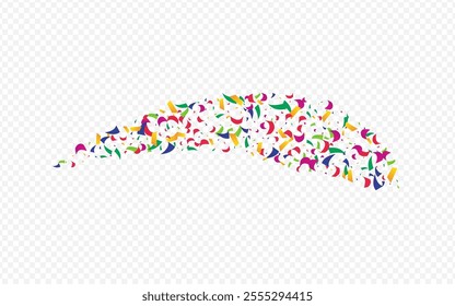 Cheerful Grain Invitation Vector Transparent Background. Acid Top Confetti Pattern. Spectacular Dot Carnaval Postcard. Rainbow Fraction Celebrate Invitation.