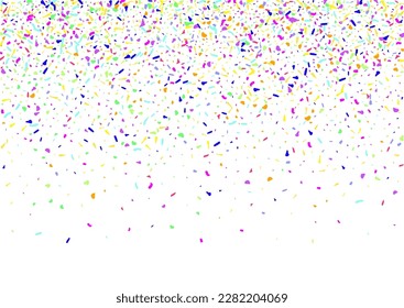 Cheerful Grit Transparent Vector White Background. Acid Happy Grain Texture. Festive Rain Celebration Wallpaper. Intense Polka Festive Banner.