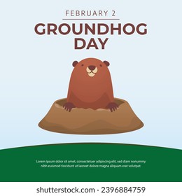 Cheerful Groundhog Illustration Embrace the Spirit of Spring in this Playful Vector Design.