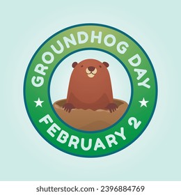 Cheerful Groundhog Illustration Embrace the Spirit of Spring in this Playful Vector Design.