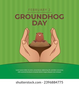 Cheerful Groundhog Illustration Embrace the Spirit of Spring in this Playful Vector Design.