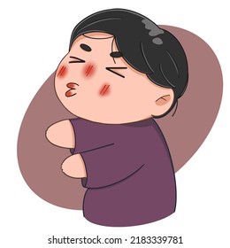 A cheerful guy kisses his fictional girlfriend and wants to hug her