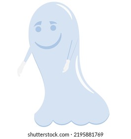 A cheerful Halloween ghost. Vector graphics