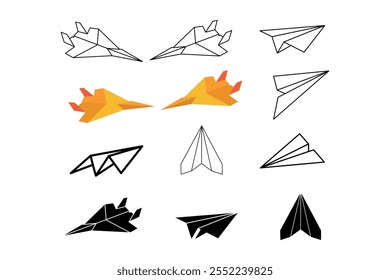 Cheerful hand drawn colorful paper airplanes vector for greeting card designs, Lively hand drawn paper planes vector for youth activities, Responsive hand drawn colorful planes vector 