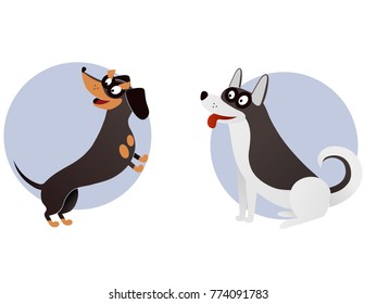 Cheerful happy dogs