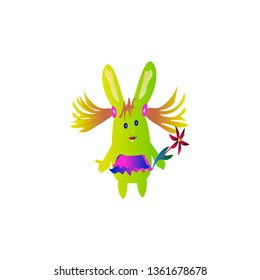 cheerful hare for children