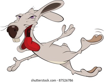 Cheerful hare.Rabbit.Cartoon.