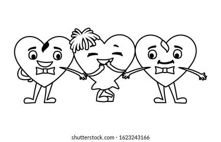 cheerful hearts , card valentines day vector illustration design
