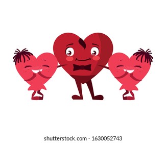 cheerful hearts , card valentines day vector illustration design