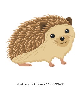 Cheerful hedgehog character vector illustration