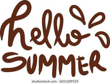 'Hello Summer' alegre design manuscrito com acentos de splash divertidos	