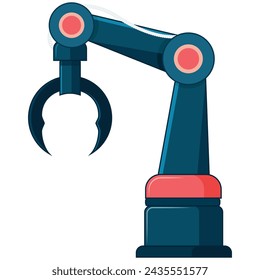 A cheerful and helpful cartoon illustration of a robotic arm with claws, perfect for presentations, explainer videos, and children's educational content.