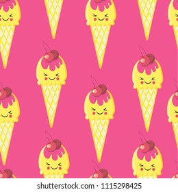 cheerful ice cream cartoon. bright colorful background