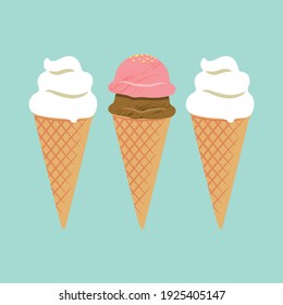 Cheerful Ice Cream Cone Vector Art