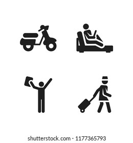 cheerful icon. 4 cheerful vector icons set. assistant, reading and graduation icons for web and design about cheerful theme