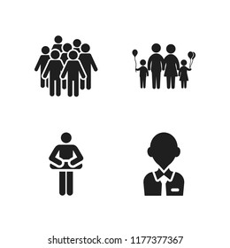cheerful icon. 4 cheerful vector icons set. tourist, assistance and group icons for web and design about cheerful theme