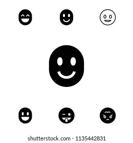 Cheerful icon. collection of 7 cheerful filled and outline icons such as emoji showing tongue, angry emoji, smiling emot. editable cheerful icons for web and mobile.