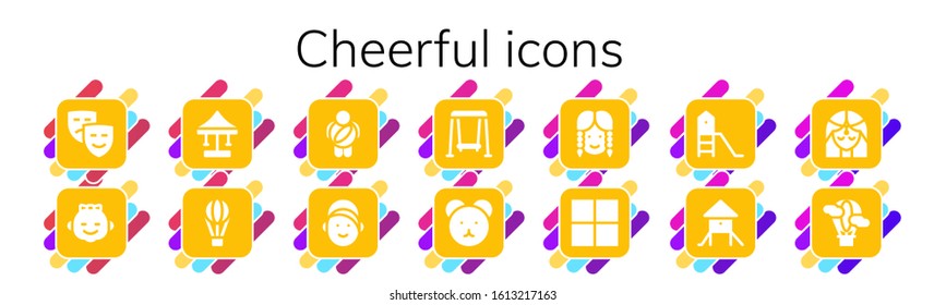 Cheerful Icon Set 14 Filled Cheerful Stock Vector (Royalty Free ...