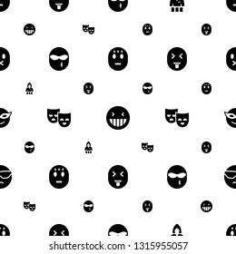 cheerful icons pattern seamless white background. Included editable filled sweating emot, laughing emot, Casino girl, cool emot in sunglasses icons. cheerful icons for web and mobile.