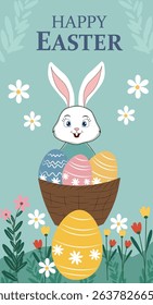 cheerful illustration Banner commemorating Easter
