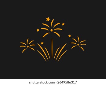uma ilustração alegre de fogos de artifício explodindo em um céu escuro