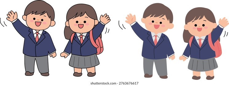 Un alegre conjunto ilustraciones