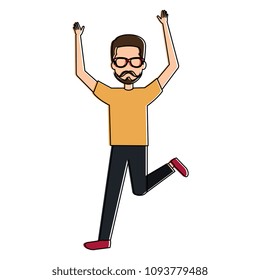 cheerful jumping man avatar