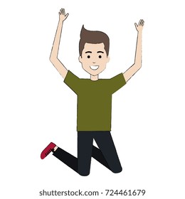 cheerful jumping man avatar