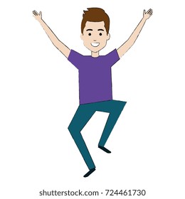 cheerful jumping man avatar