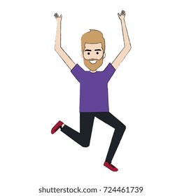 cheerful jumping man avatar