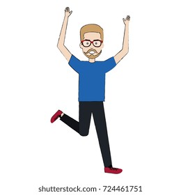 cheerful jumping man avatar